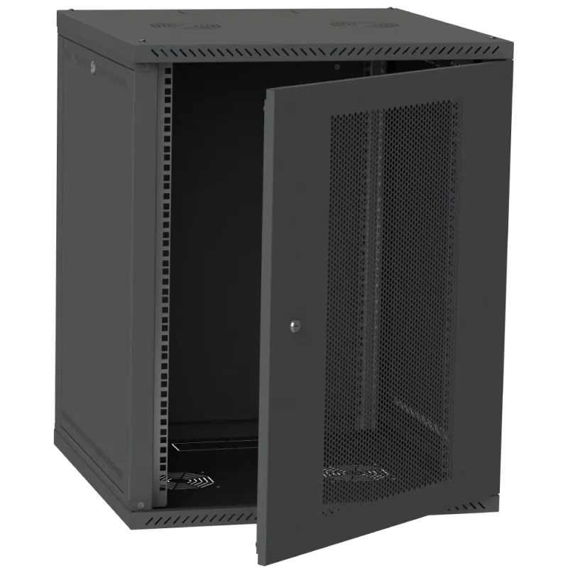 IPCOM СН-15U 600х450 перфорація RAL9005 Шафа серверна