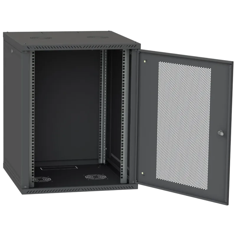 IPCOM СН-15U 600х450 перфорація RAL9005 Шафа серверна