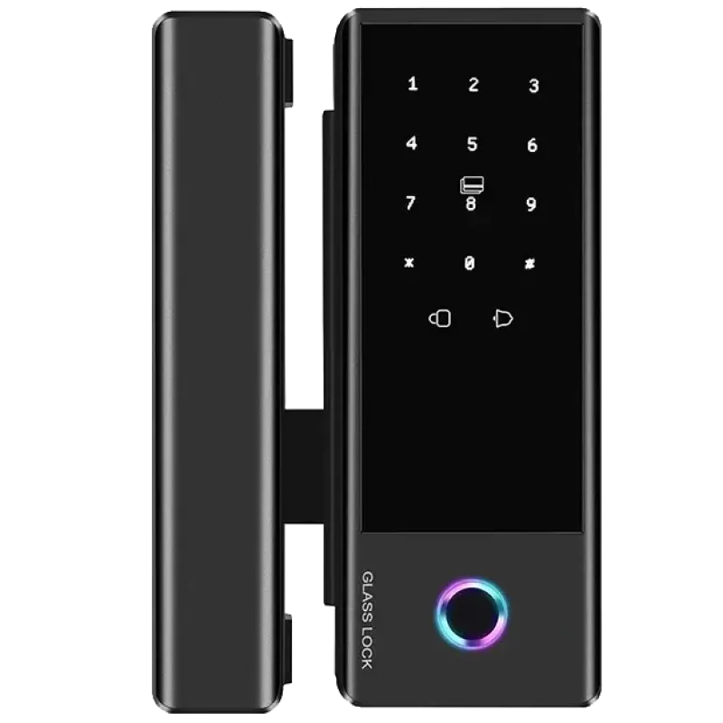 SEVEN LOCK SL-7776BF black Умный биометрический замок на стеклянную дверь