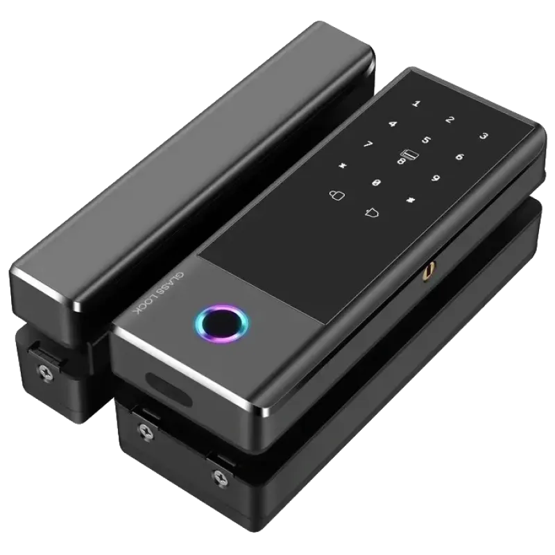 SEVEN LOCK SL-7776BF black Умный биометрический замок на стеклянную дверь