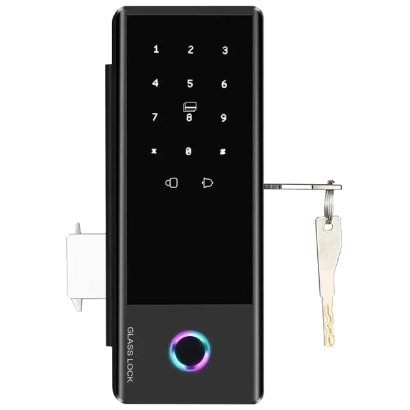 SEVEN LOCK SL-7776BF black Умный биометрический замок на стеклянную дверь