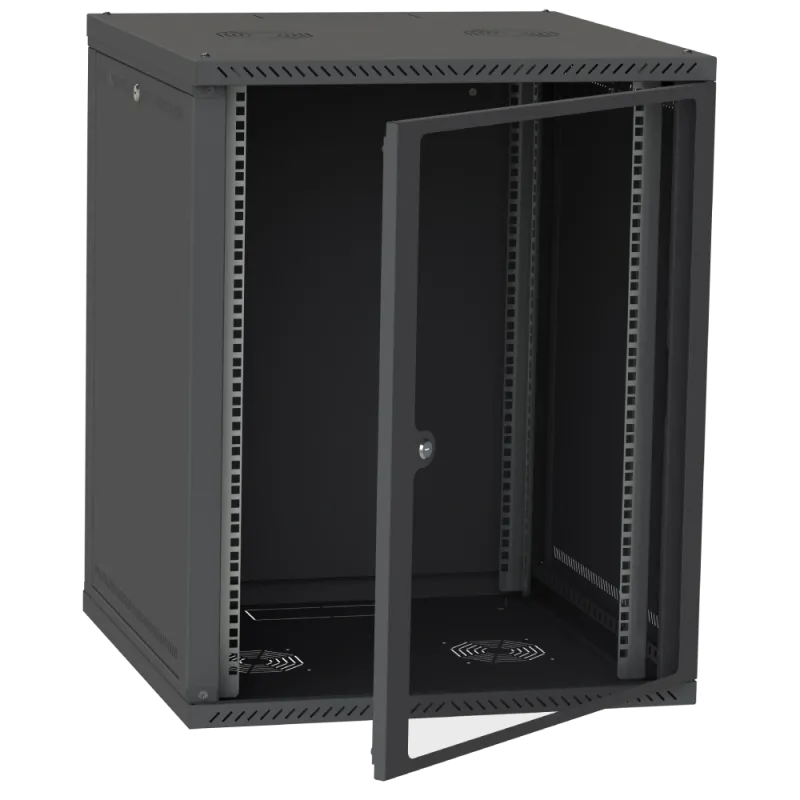 IPCOM СН-15U 600х450 скло RAL9005 Шафа серверна