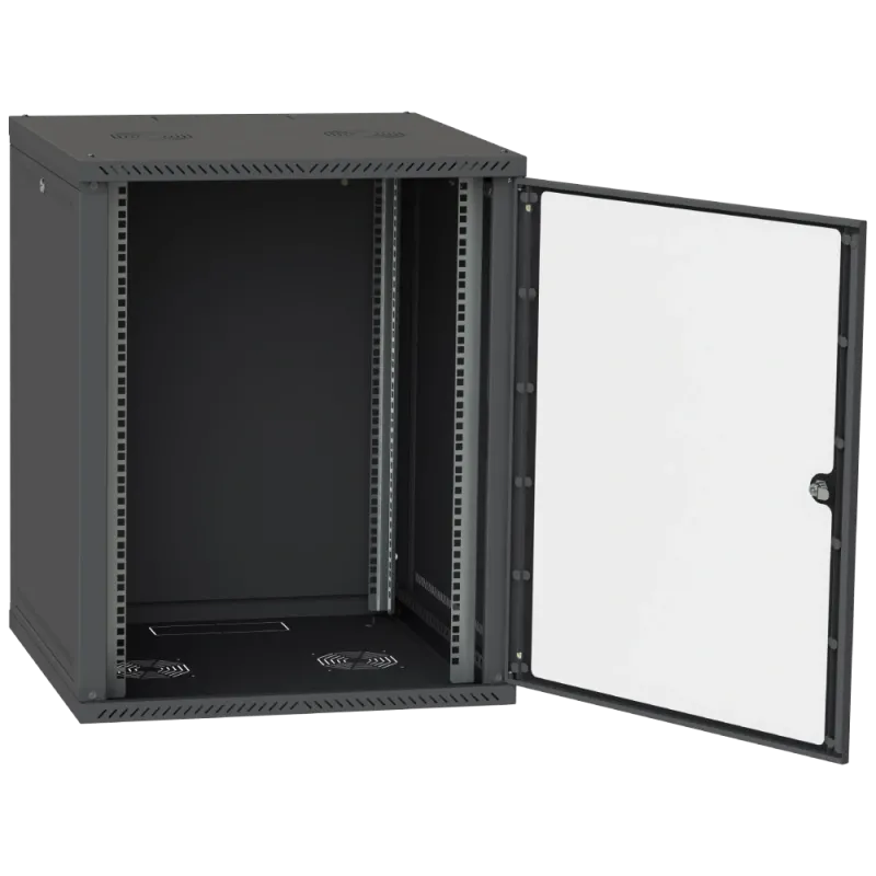 IPCOM СН-15U 600х450 скло RAL9005 Шафа серверна