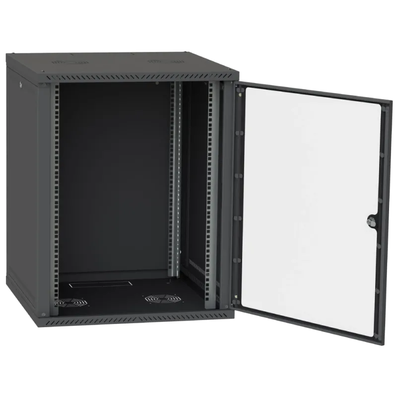 IPCOM СН-18U 600х600 Шафа телекомунікаційна двері скло (чорна)
