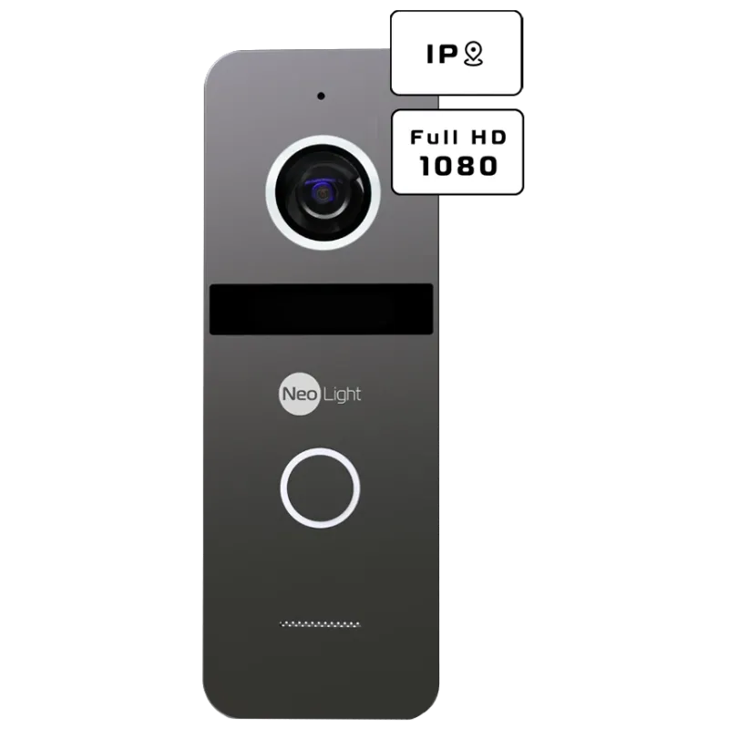 Neolight ALPHA Hybrid + SOLO IP Graphite с уголком, PoE адаптер для вызовной панели Комплект видеодомофона