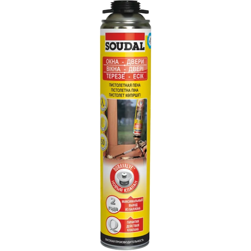 SOUDAL 750мл Пена монтажная пистолет