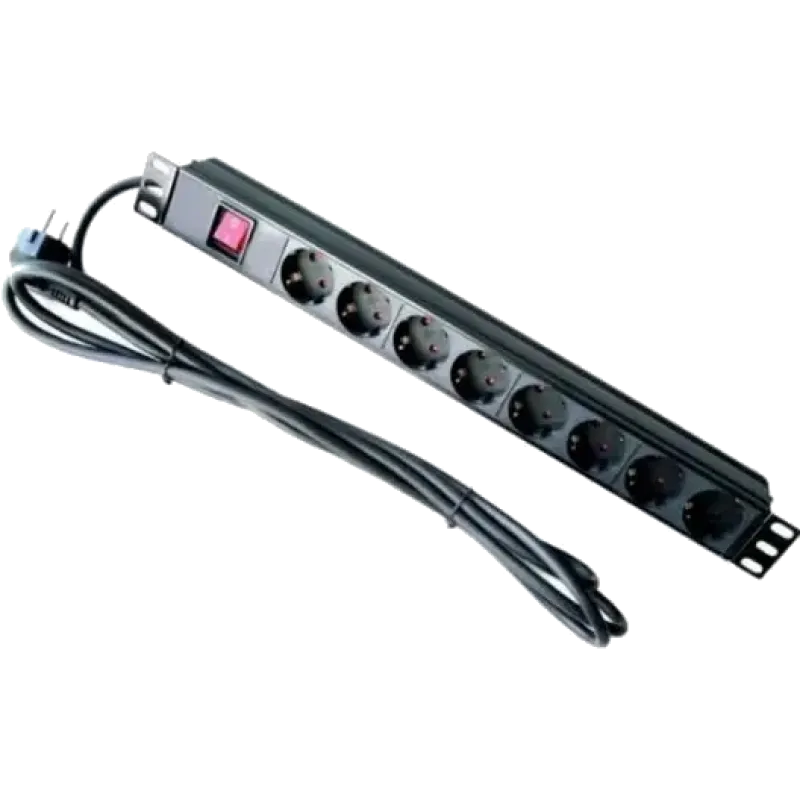 Hypernet SPP8 Фильтр 8 розеток + кабель 1,8м 19'' с выключателем