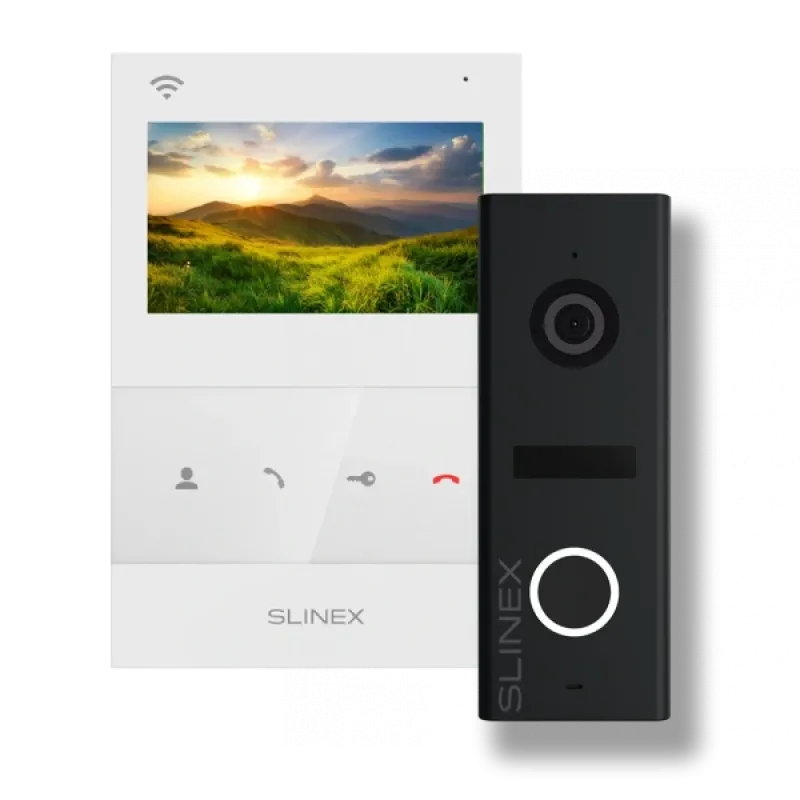 Slinex SQ-04N Cloud white + ML-17HD black Комплект видеодомофон + панель вызова