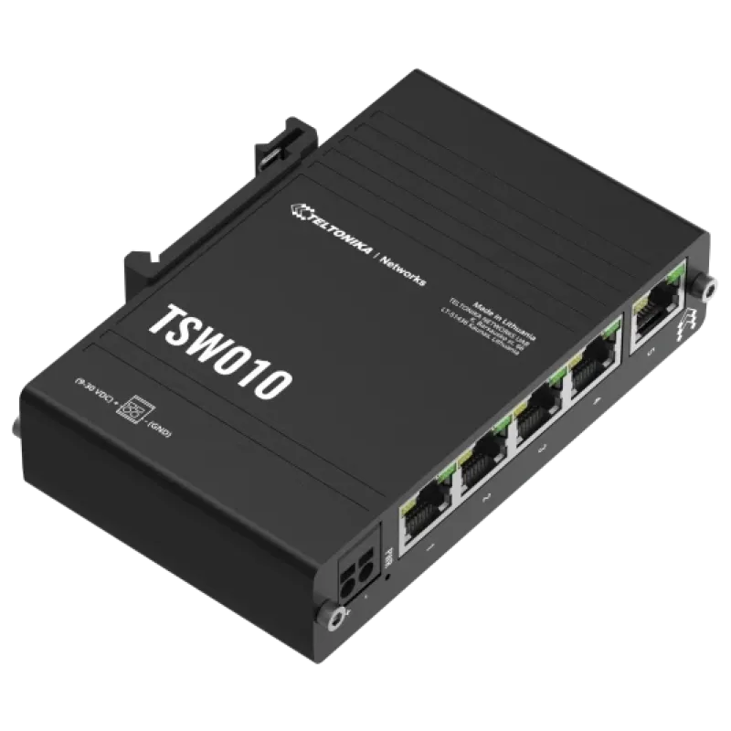 Teltonika TSW010 с монтажом на DIN-рейку Коммутатор 5 портов неуправляемый