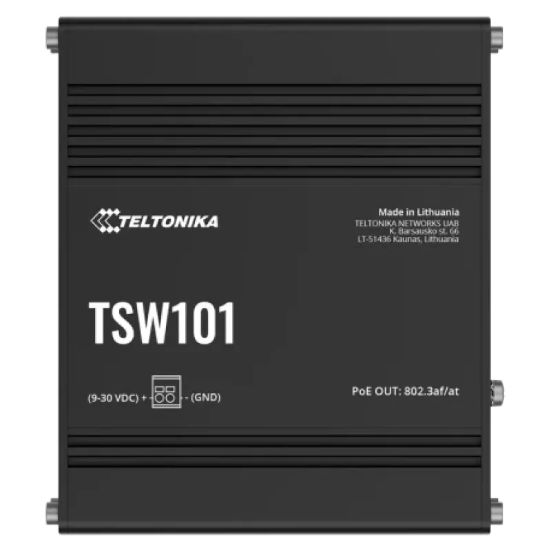 Teltonika TSW101 POE+ для использования в транспорте Коммутатор 5 портов неуправляемый