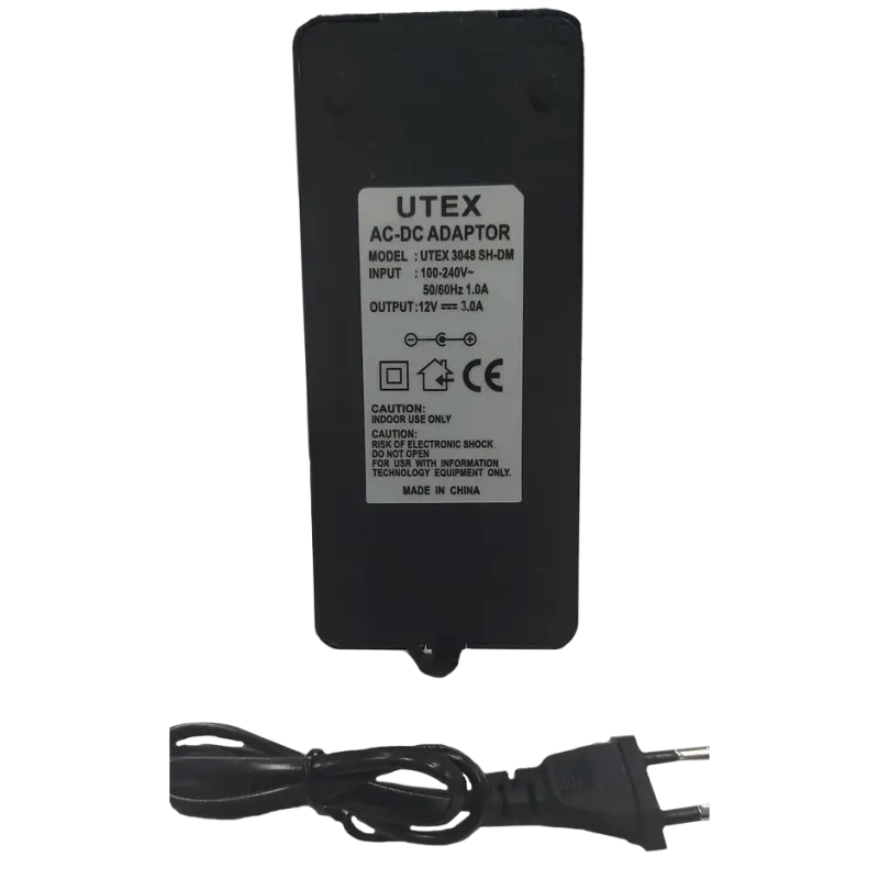UTEX 3048SH-DM 12V 3А Блок питания в пластиковом корпусе (шнур вилка)