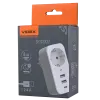 VIDEX ONCORD 1п 2.4A 2USB+USB-C Сетевой адаптер Type-C с заземлением