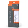 VIDEX ONCORD з/з 3п 3м (3x1.5мм) Сетевой удлинитель с кнопкой White