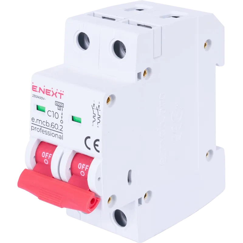 Enext e.mcb.pro.60.2.C 10 new, 2р, 10А, C, 6кА new Модульний автоматичний вимикач