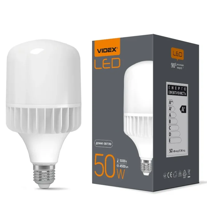 VIDEX A118 50W E27 5000K 220V LED лампа