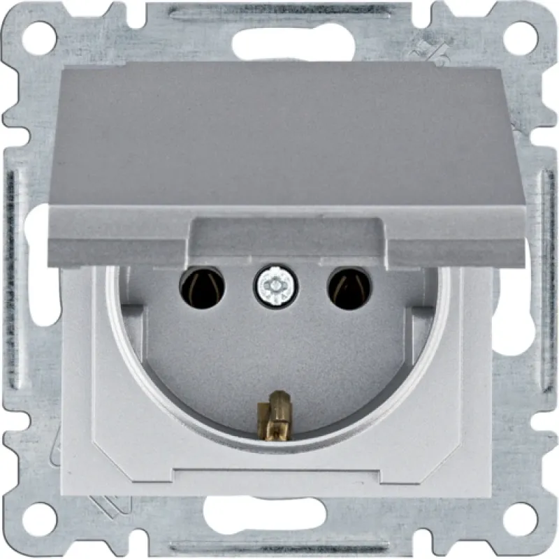 Hager Lumina WL1152 16А/230В Розетка с з/к с крышкой
