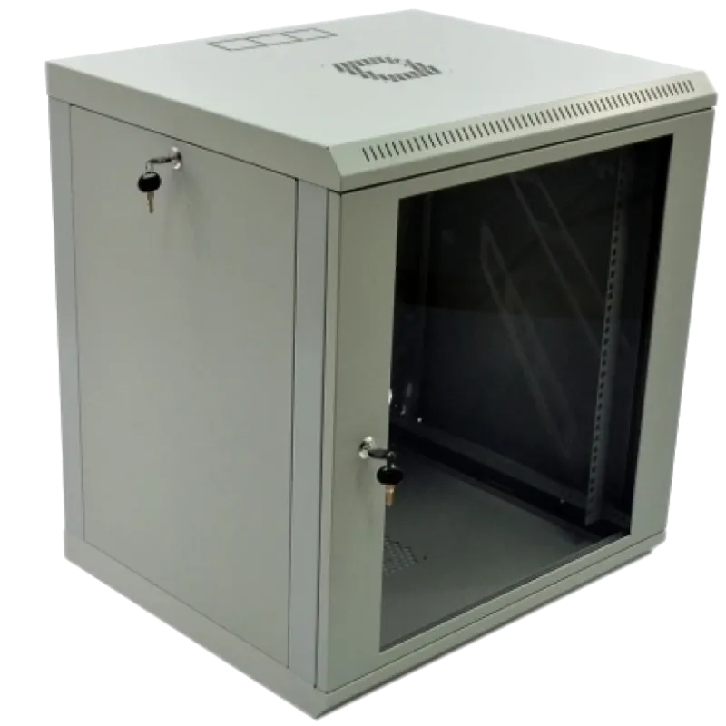 12U Шкаф 19", 600x500x640мм (Ш*Г*В), эконом, акриловое стекло, серый