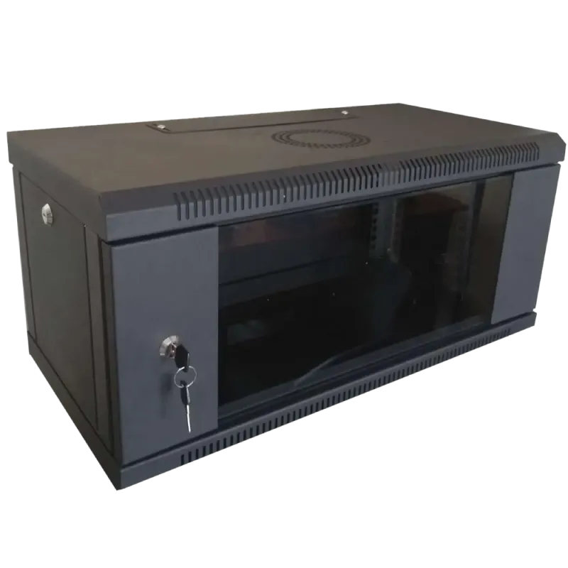 Hypernet WMNC-35-6U-FLAT-BLACK Шкаф коммутационный настенный 6U 600x350 разборный черный